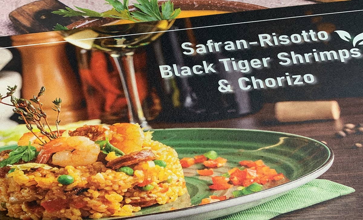 Safran-Risotto with Black tiger Shrimps